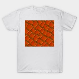 Orange Abstract Wooden Art T-Shirt